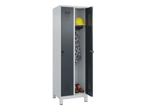 locker,HxBxD 1950x600x500mm,2vak,vak B 300mm,draaigrendel,voeten