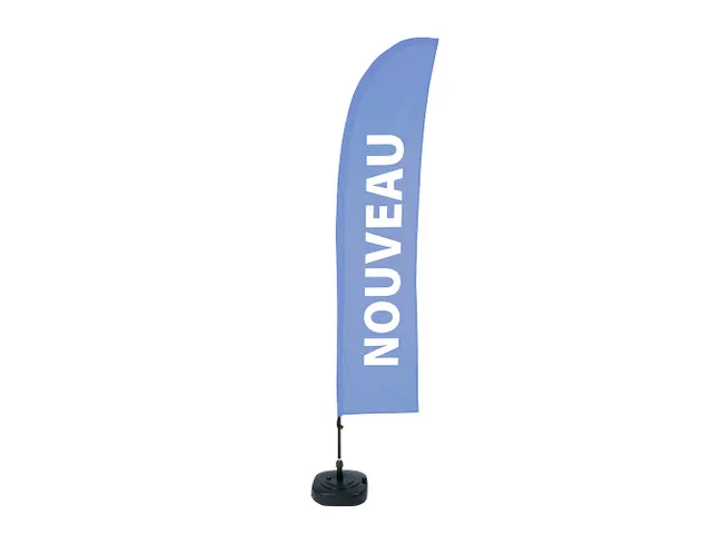 Beachflag 430cm complete set "NOUVEAU" Blauw