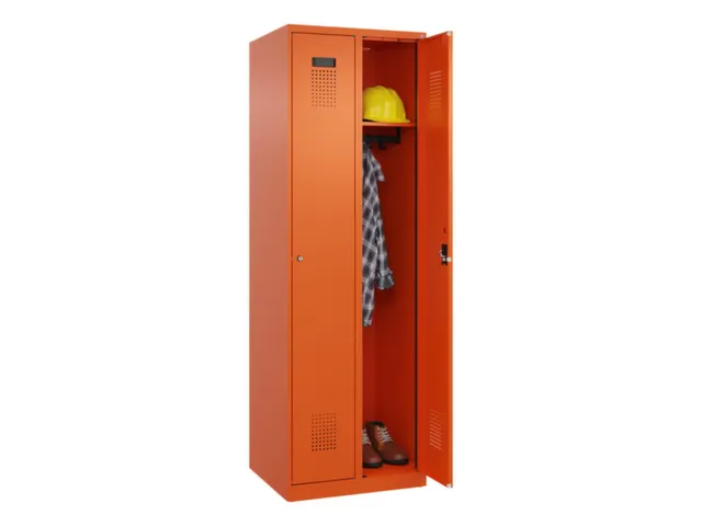locker,HxBxD 1850x600x500mm,2vak,vak B 300mm,cil.-slot,staand op vloer