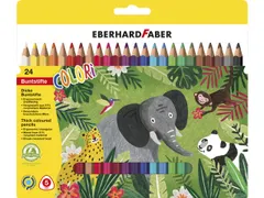 Kleurpotlood Eberhard Faber Jumbo 24st. driekantig in kartonnen etui