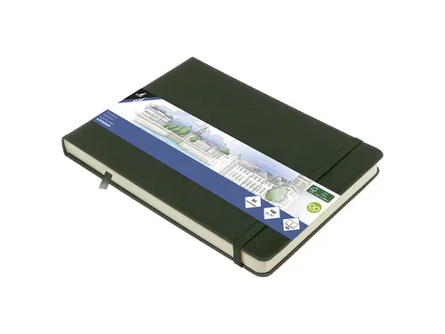 Schetsboek Kangaro A5 landscape forest green PU HC 80 vel 140gr roomwi