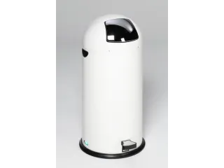 Push & Kick Afvalbak Staalplaat 52 Liter 880x415mm Met Pedaal Wit - 2