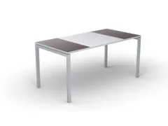 Bureau 750X1800X800Mm Blad Wengéhout/wit Rechthoekig 4-Voeten Wit