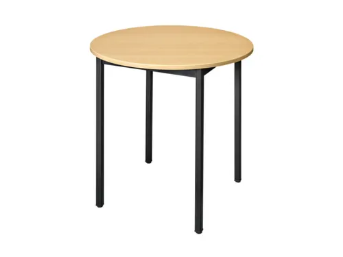 Tafel Rond 80 Cm Frame Zwart Blad Beuken