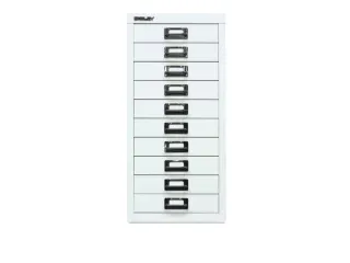 kantoor-ladekast HxBxD 590x279x380mm 10 laden romp verkeerswit staal - 4