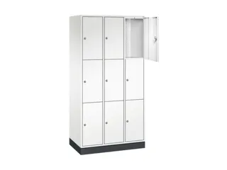 lockerkast,HxBxD 1950x920x500mm,3x3vakken,cil.-slot,sokkel - 1