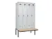 locker met bank,voor scheiding van kleding,HxBxD 2120x1200x815mm,4vak