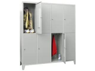 lockerkast,HxBxD 1850x1600x500mm,4x2vakken,RAL7035,front RAL7035 - 2