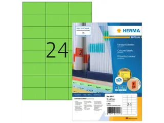 HERMA 4409 Gekleurde etiketten A4 70x37mm Groen 2400 stuks - 1