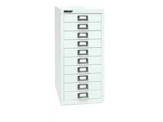 kantoor-ladekast HxBxD 590x279x380mm 10 laden romp verkeerswit staal - 3