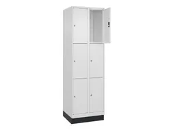 lockerkast,HxBxD 1950x600x500mm,2x3vakken,vak B 300mm,cil.-slot,sokkel