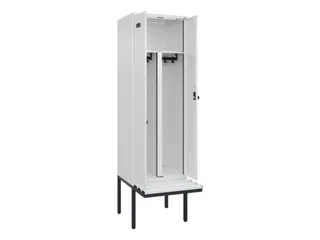 PBM-locker met bank,HxBxD 2120x600x815mm,2vak,vak B 300mm,draaigrendel - 1