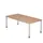 In hoogte verstelbaar bureau,HxBxD 680-760x2000x1000mm,blad notenboom