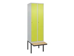 locker met bank,HxBxD 2120x600x815mm,2vak,vak B 300mm,cil.-slot