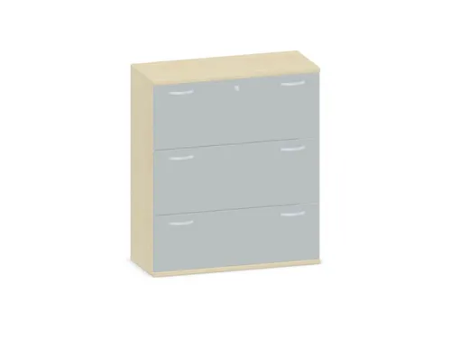 hangmappenkast 1150x1000x430mm 3hangmappenframes esdoorn + Lichtgrijs