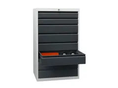 ladekast 1200x500x600mm 8laden cilinderslot RAL7035 front RAL7016