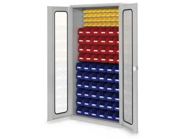 kast met sleufplaat m. bakken,HxBxD 1950x1000x410mm,92bakken PE