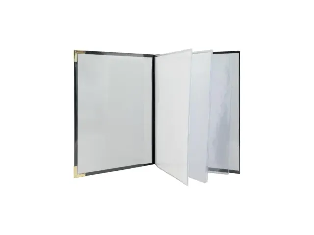 Menukaart Securit a4 4 tas zwart lederlook