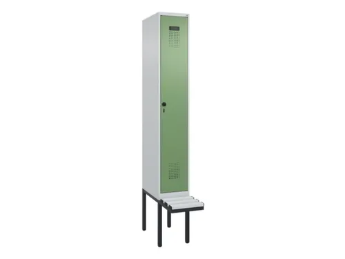 locker met bank,HxBxD 2120x300x815mm,1vak,vak B 300mm,draaigrendel