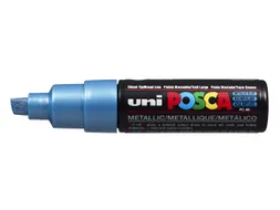 Verfstift Posca PC8K Brede punt 8mm schuin metallic blauw