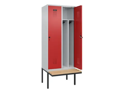 locker met bank,voor scheiding van kleding,HxBxD 2120x800x815mm,2vak