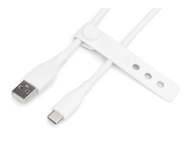 USB-C siliconen oplaadkabel USB-A USB-C 0,5m USB 2.0 60W wit