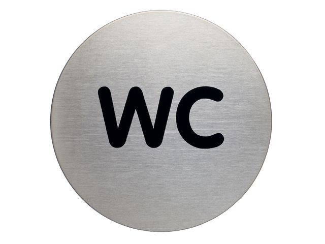 Infobord Pictogram Durable 4907 Wc Rond 83mm rvs | AanAfwezigheidsbord.be