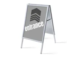 Stoepbord A1 complete set met print "ENTRANCE" Grijs