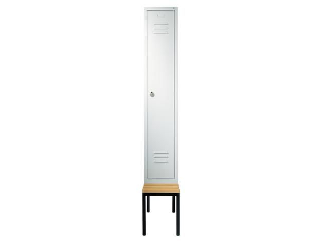 Garderobekast 2090x320x500mm Ondergebouwde Zitbank Van Hout 1vak | ArchiefkastOnline.nl