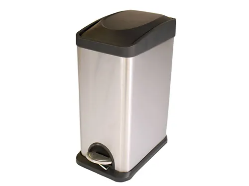 Rechthoekige Pedaalemmer 15 Liter Mat Rvs