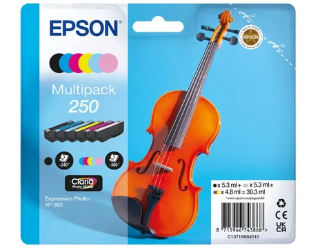 Inktcartridge Epson 250 T16N84 zwart + 5 kleuren