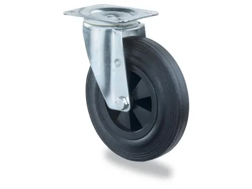 zwenkwiel,draagverm. 135kg,massief rubber-banden,ØxB 160x40mm