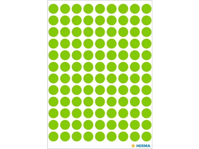 Etiquette HERMA 1845 rond 8mm vert 540 pièces