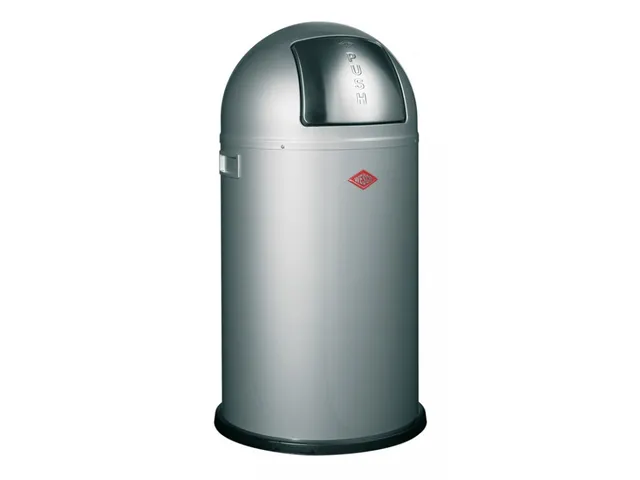 Poubelle Wesco Pushboy gris aluminium 50 litres