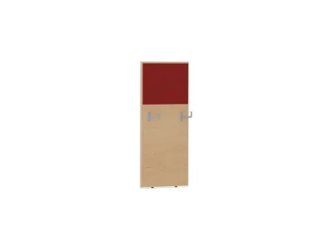 baliepaneel,v. bureau,aanbouw rechts,B 600mm,NE-esdoorn,BN4011-rood