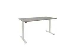 Elektrisch Verstelbaar Bureau Licht grijs 2 Motoren 160x80cm Frame Wit