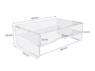 Acryl Monitorverhoger Met Brievenbak 120mm - 2
