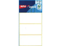 Witte Etiketten In Etui Ft 34x75mm (bxh), 21 Stuks, 3 Per Blad