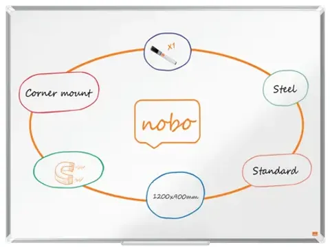 Whiteboard Nobo Premium Plus 90x120cm staal