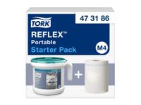 Startpakket Tork Reflex M4 draagbare dispenser wit/turquoise 473186