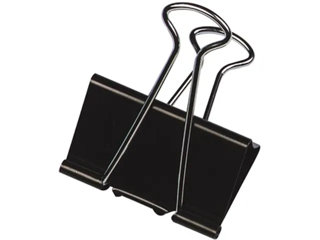Pince Foldback, Noir, 24 Mm, Boîte De 10 Pièces