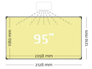 Projectiebord 120x214cm 16:9 mat wit Extraflat - 2