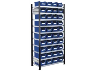 Bakkenstelling 2000x1000x400mm 40bakken PE blauw vakl. 125kg eenzijdig - 1