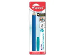 Maped Kidy Learn Concentratie 2 Potloden HB met kauwdop Blauw