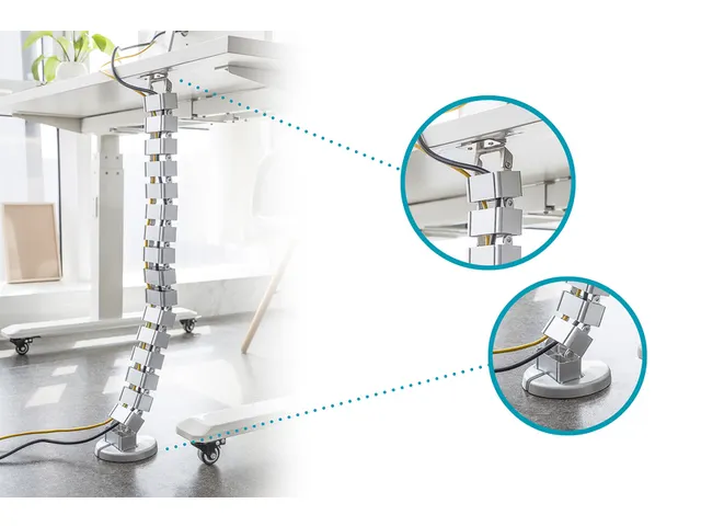 Système flexible de gestion des câbles longueur réglable 1,3m argen