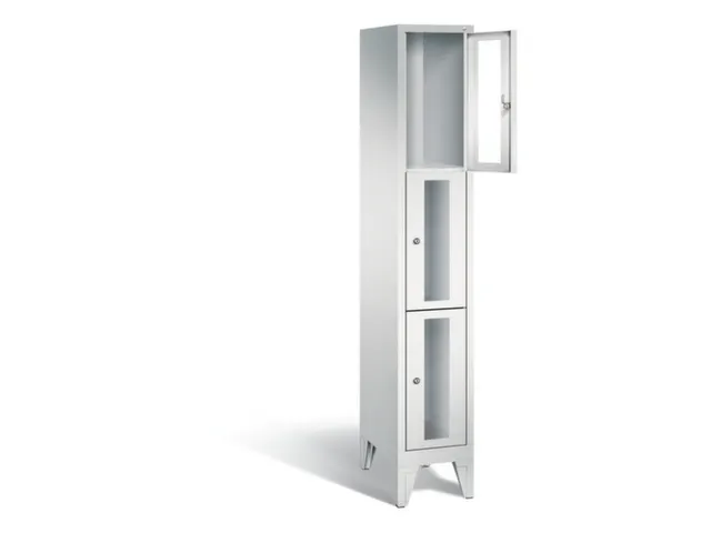 lockerkast 1850x320x500mm 1x3 vakken Cilinderslot Poten RAL7035