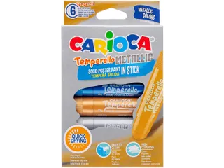 Verfstift Carioca Temperello set à 6 metallickleuren - 2