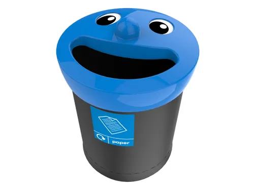 Afvalbak Smiley Face Bin 52 Liter Paper Zwart Blauw