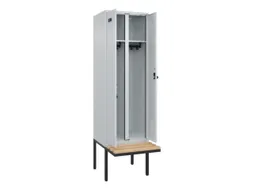 locker met bank,voor scheiding van kleding,HxBxD 2120x600x815mm,2vak