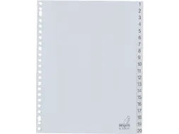 Tabbladen Kangaro A4 23-Gaats G420CM 1-20 Genummerd Grijs Pp